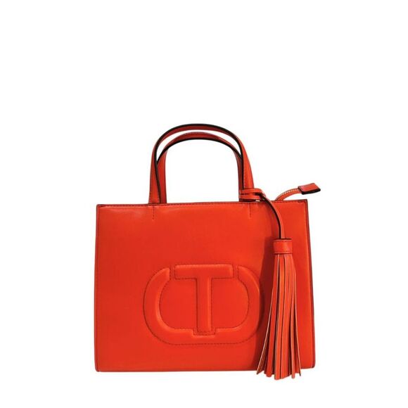 Twinset Orange Faux Leather Women Women's Handbag